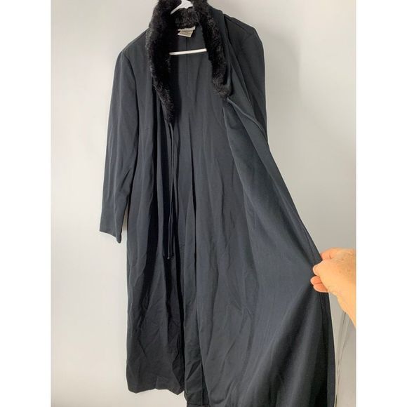 Women Kathie Lee XL VTG 80s evening overcoat black - Picture 10 of 10
